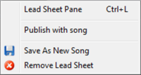 Lead Sheet menu iPad Companion