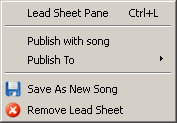 Lead Sheet menu